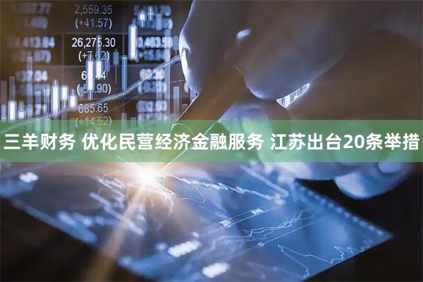 三羊财务 优化民营经济金融服务 江苏出台20条举措